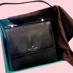 Kate Spade Black Textured Crossbody Convertible Shoulder Bag